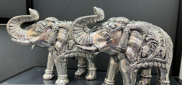 Majestic  Silver Elephant Pair