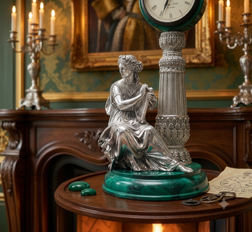Emerald Regency Desk Clock