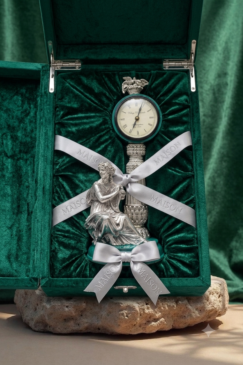 Emerald Regency Desk Clock